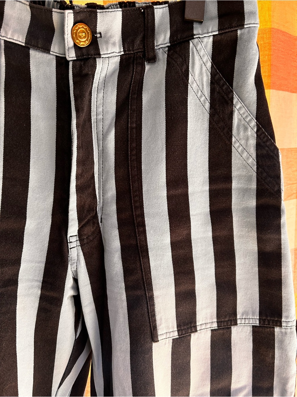 Big Bud Press Striped Work Pants - Blue Stripes - Picture 4 of 6